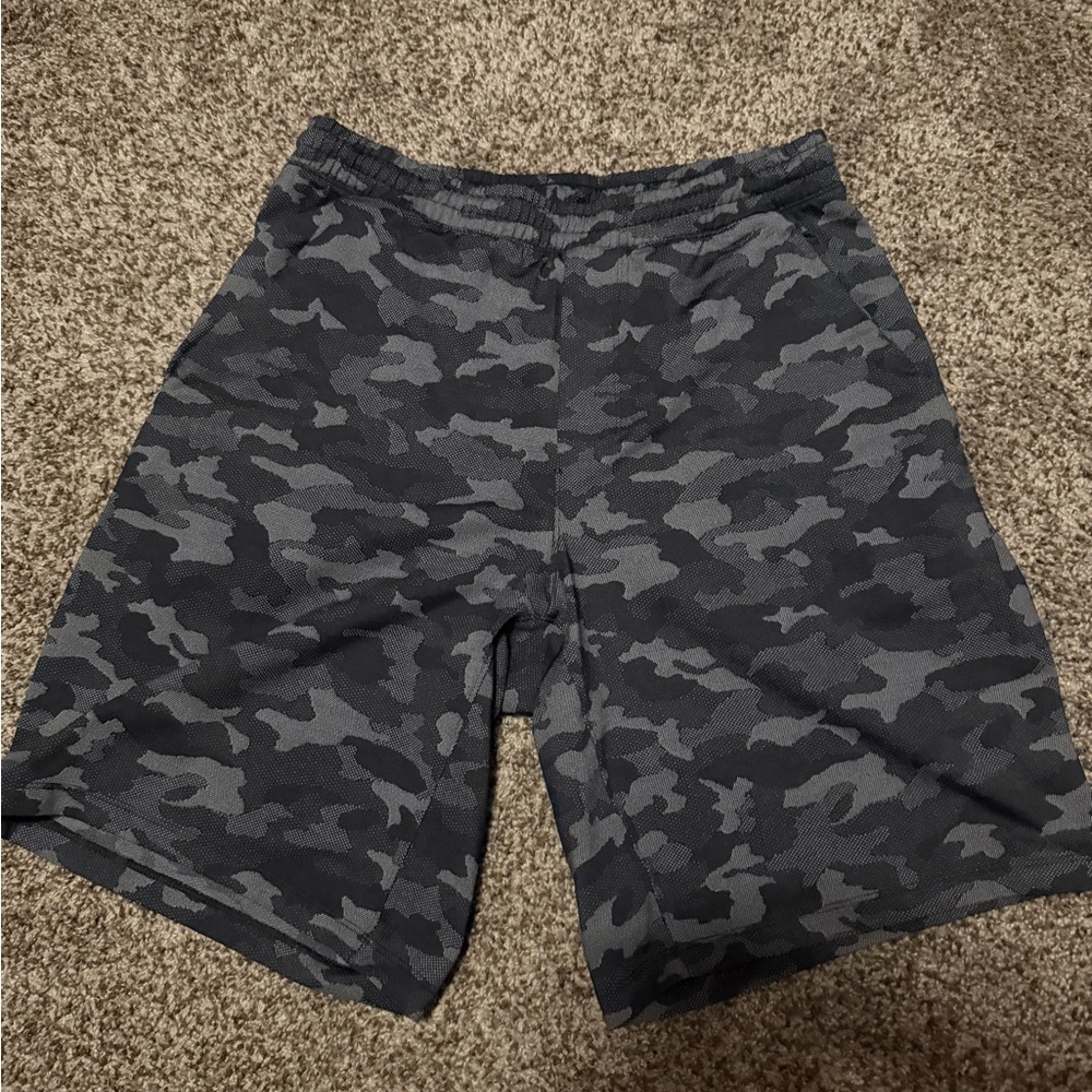 lululemon athletica Men's Athletic Shorts - Black and Gray Camo.  Worn twice.
